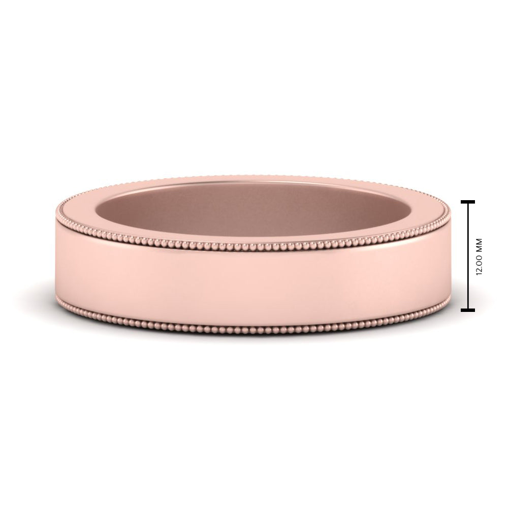 Flat Milgrain Mens Wedding Band Fascinating Diamonds