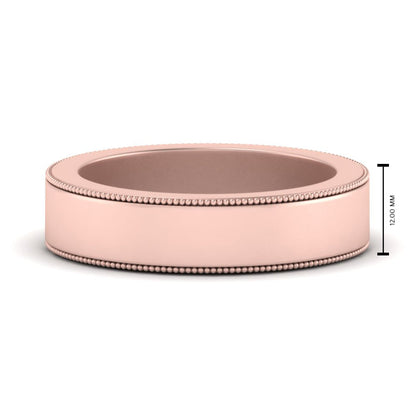 Flat Milgrain Mens Wedding Band Fascinating Diamonds