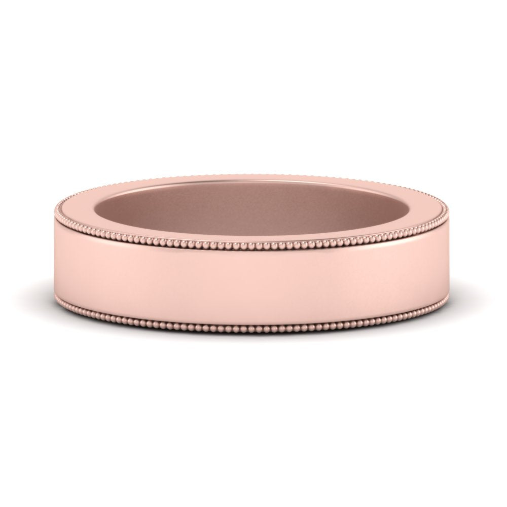 Flat Milgrain Mens Wedding Band Fascinating Diamonds