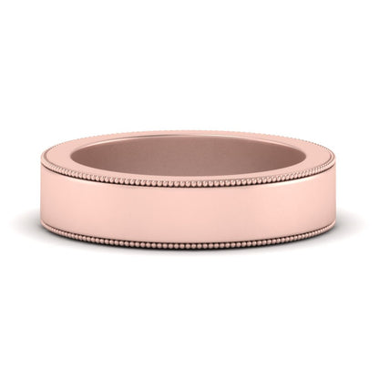 Flat Milgrain Mens Wedding Band Fascinating Diamonds