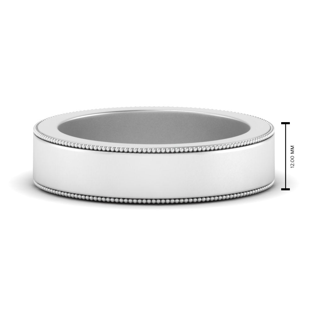 Flat Milgrain Mens Wedding Band Fascinating Diamonds