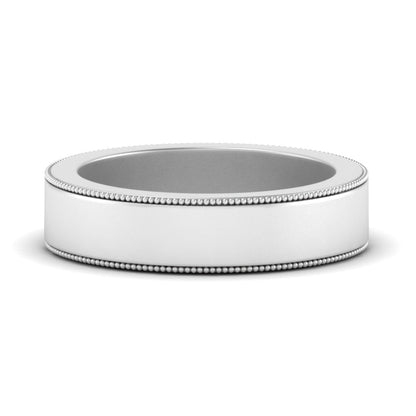 Flat Milgrain Mens Wedding Band Fascinating Diamonds