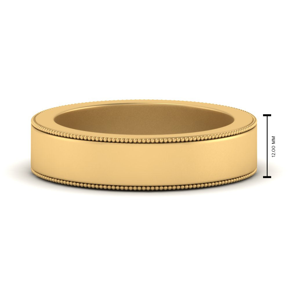 Flat Milgrain Mens Wedding Band Fascinating Diamonds
