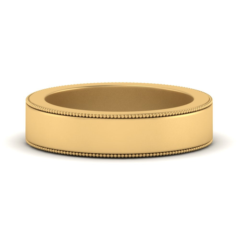 Flat Milgrain Mens Wedding Band Fascinating Diamonds