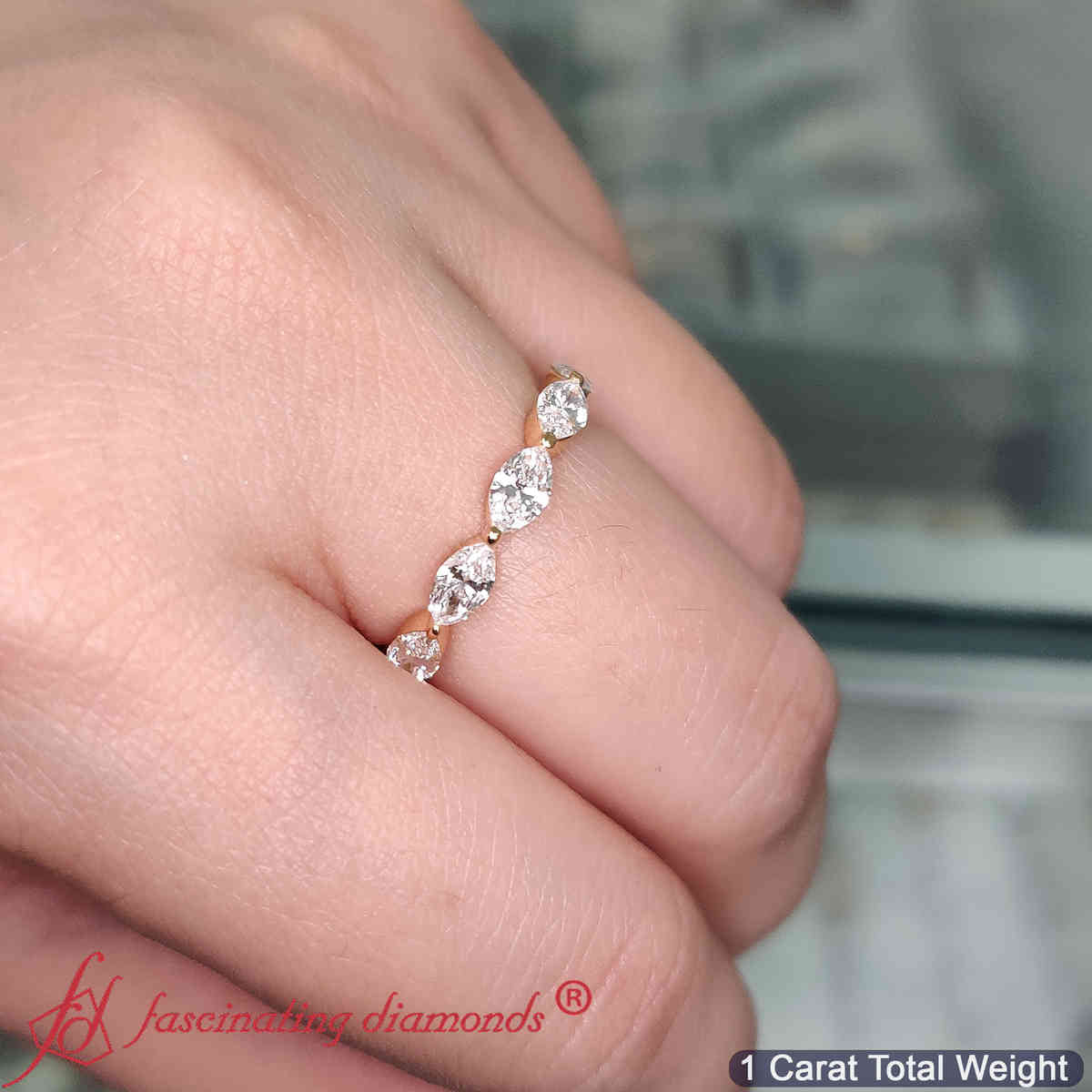 7 Stone Marquise East West 1 Carat Band Fascinating Diamonds