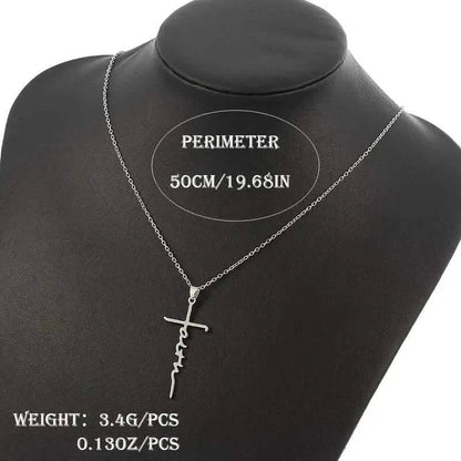 Stainless Steel Faith Word Church Prayer Religious Pendant Necklace DailySale