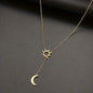 Stainless Steel Sun Totem and Moon Necklace