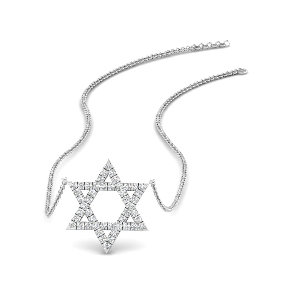Star Of David Delicate Diamond Pendant Fascinating Diamonds
