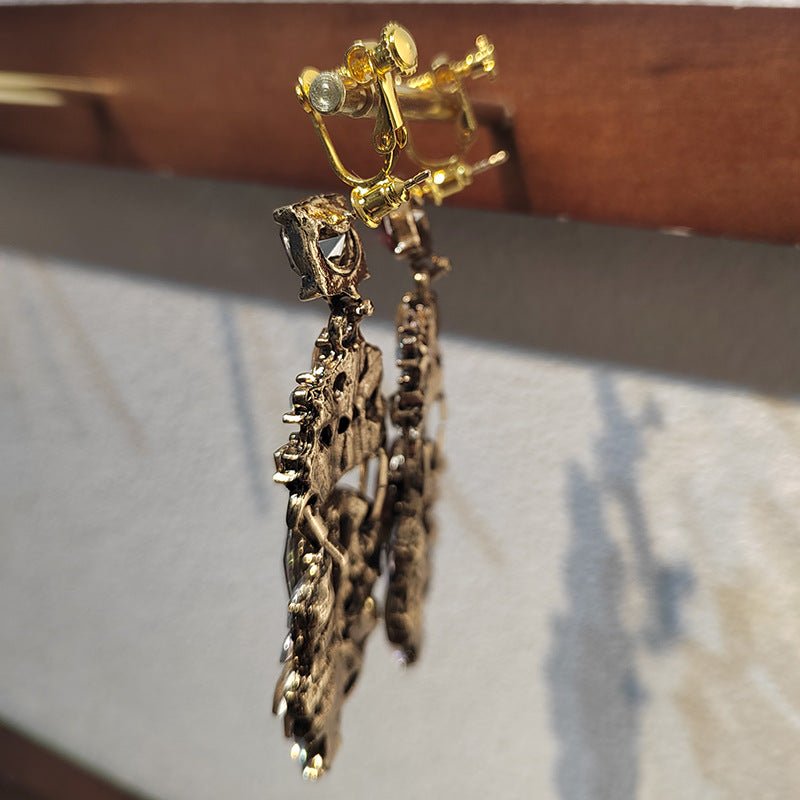 Statement Rhinestones Large Drop Earrings (MAC327) Mariam's Collection