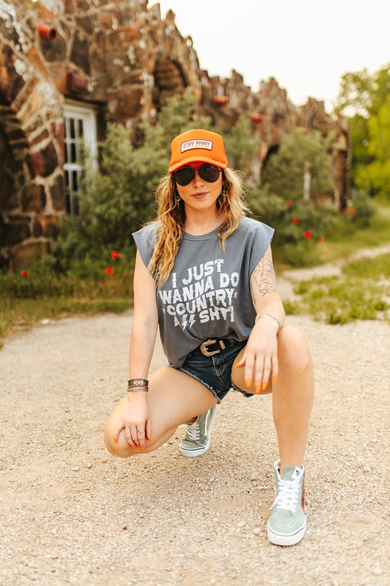 Stay Rowdy Trucker Hat Wild Junkie