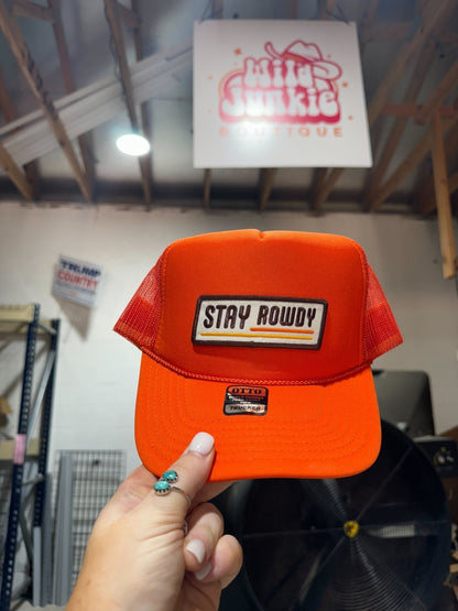 Stay Rowdy Trucker Hat Wild Junkie