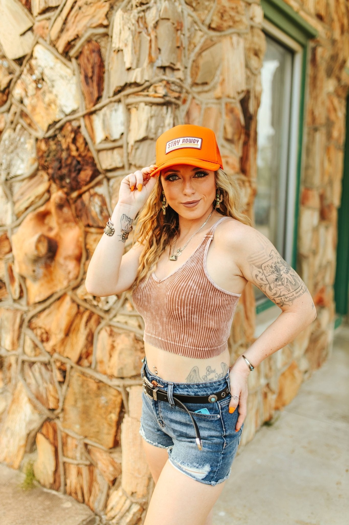 Stay Rowdy Trucker Hat Wild Junkie