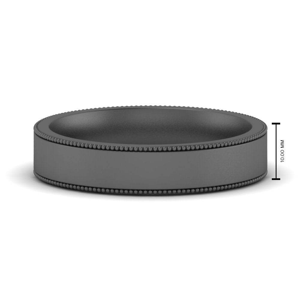 Stepped Edge Comfort Fit Flat Mens Band Fascinating Diamonds