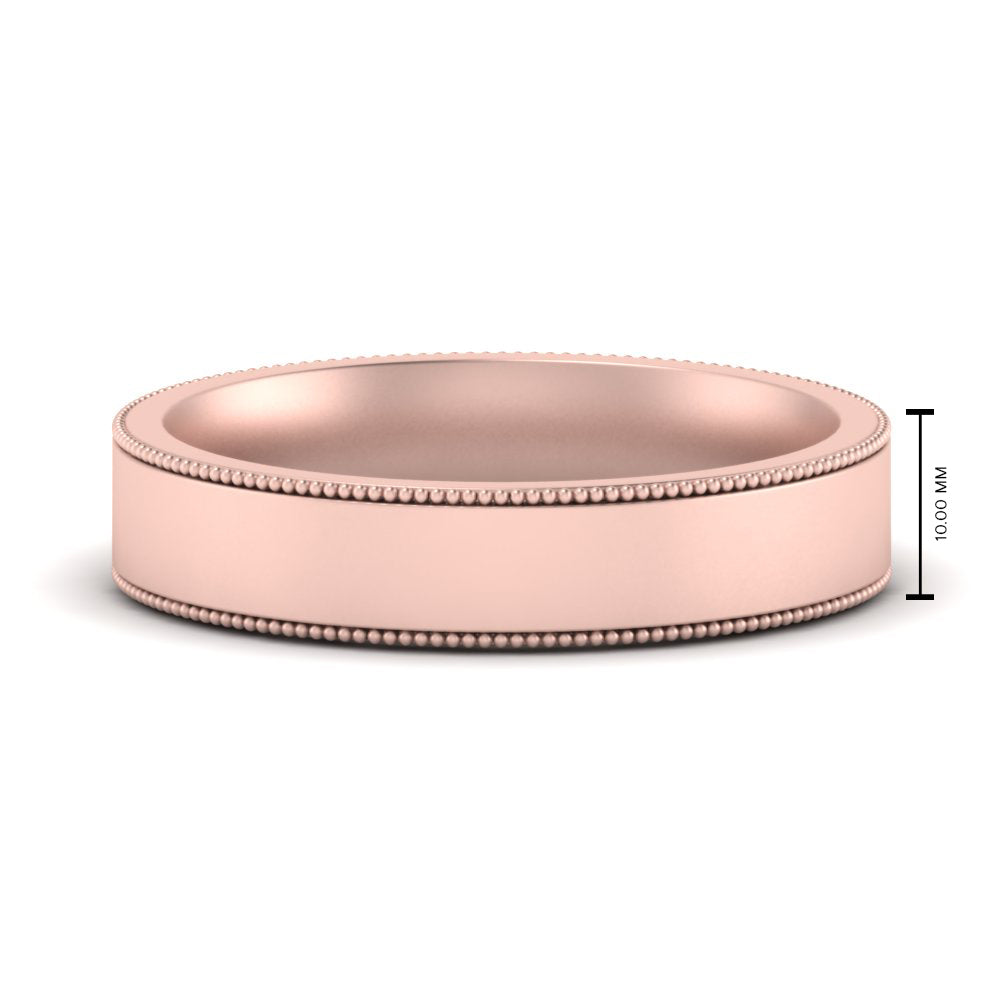 Stepped Edge Comfort Fit Flat Mens Band Fascinating Diamonds
