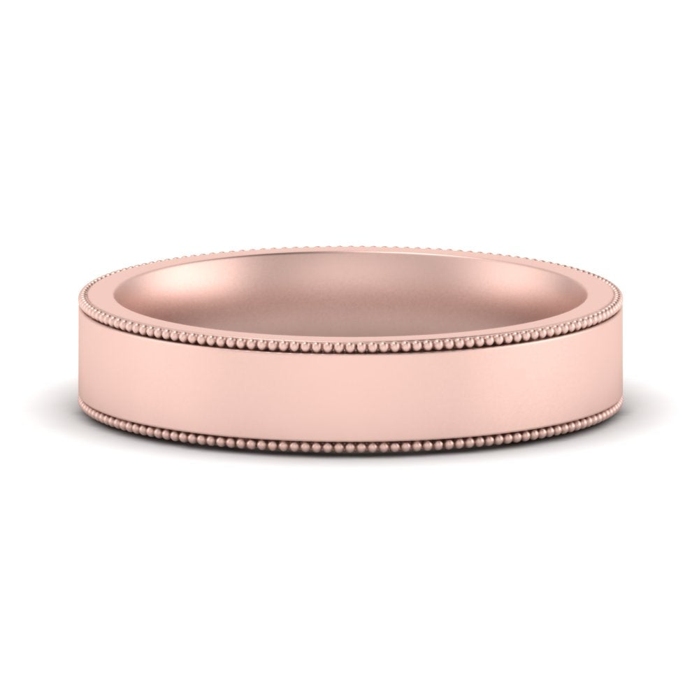 Stepped Edge Comfort Fit Flat Mens Band Fascinating Diamonds