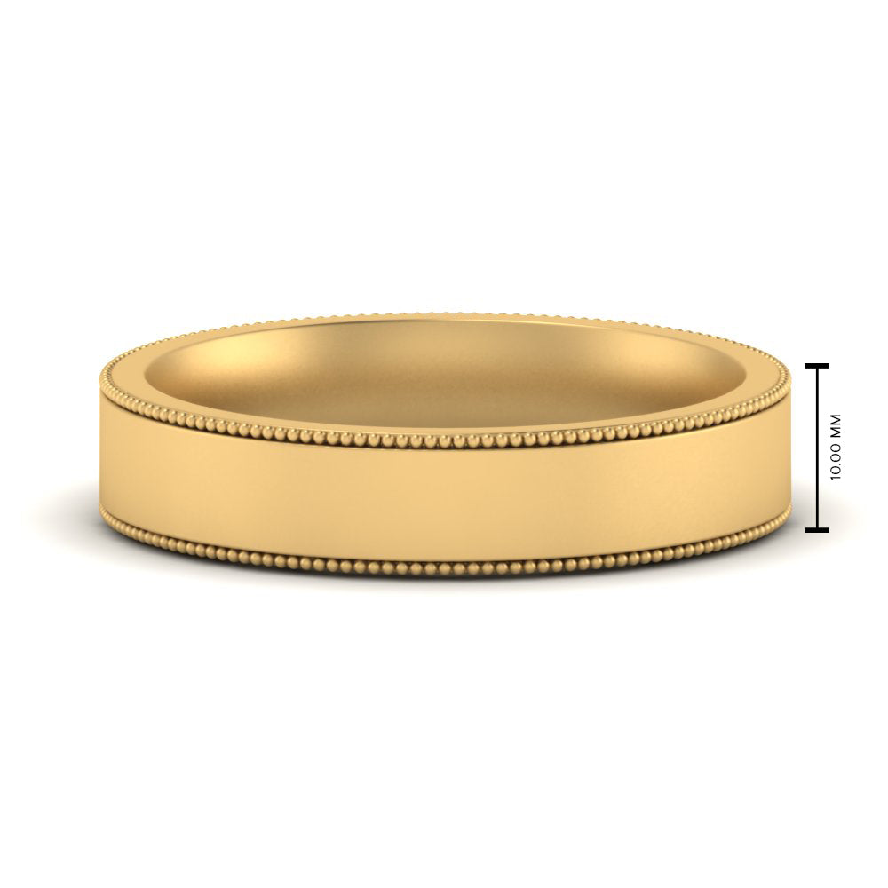 Stepped Edge Comfort Fit Flat Mens Band Fascinating Diamonds