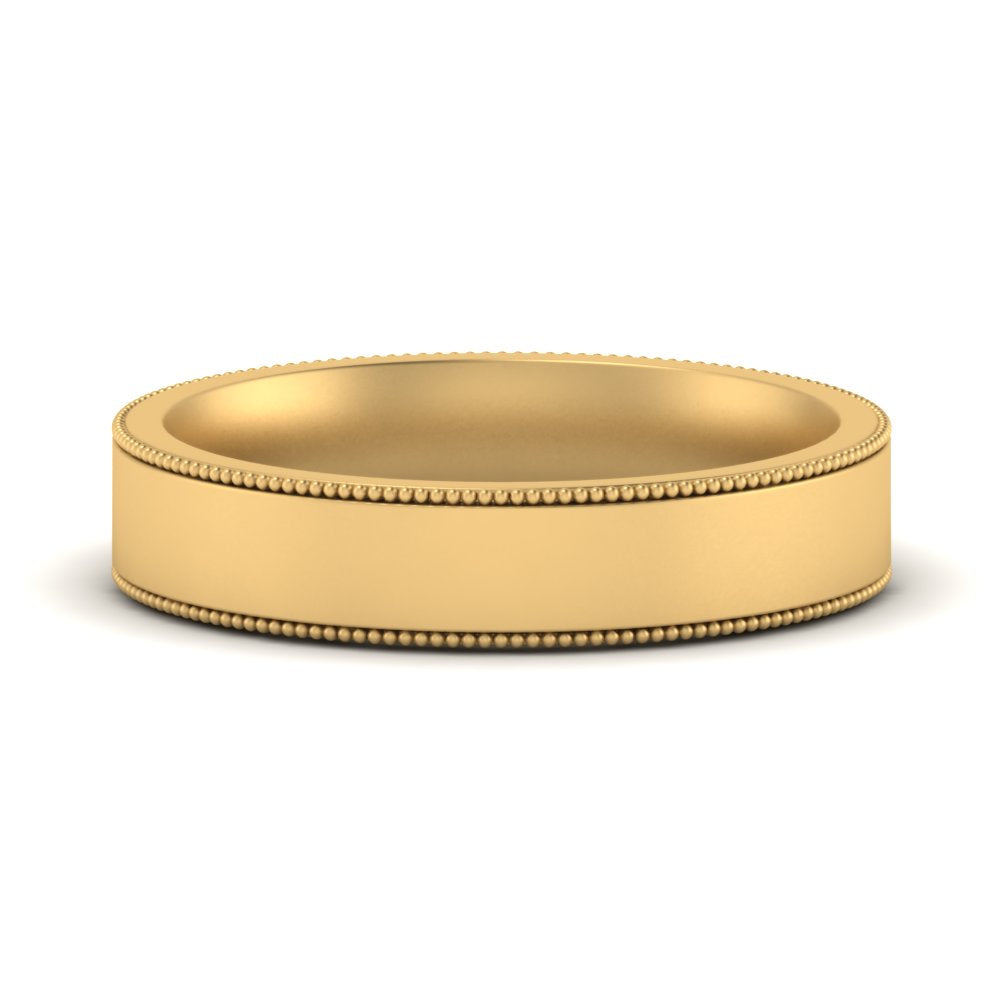Stepped Edge Comfort Fit Flat Mens Band Fascinating Diamonds