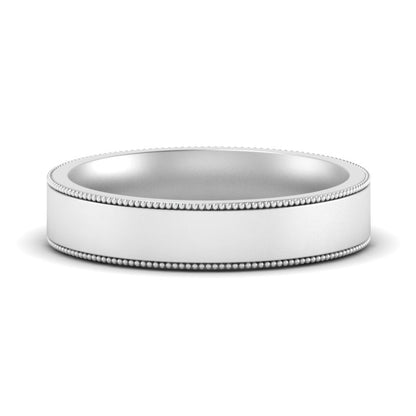 Stepped Edge Comfort Fit Flat Mens Band Fascinating Diamonds