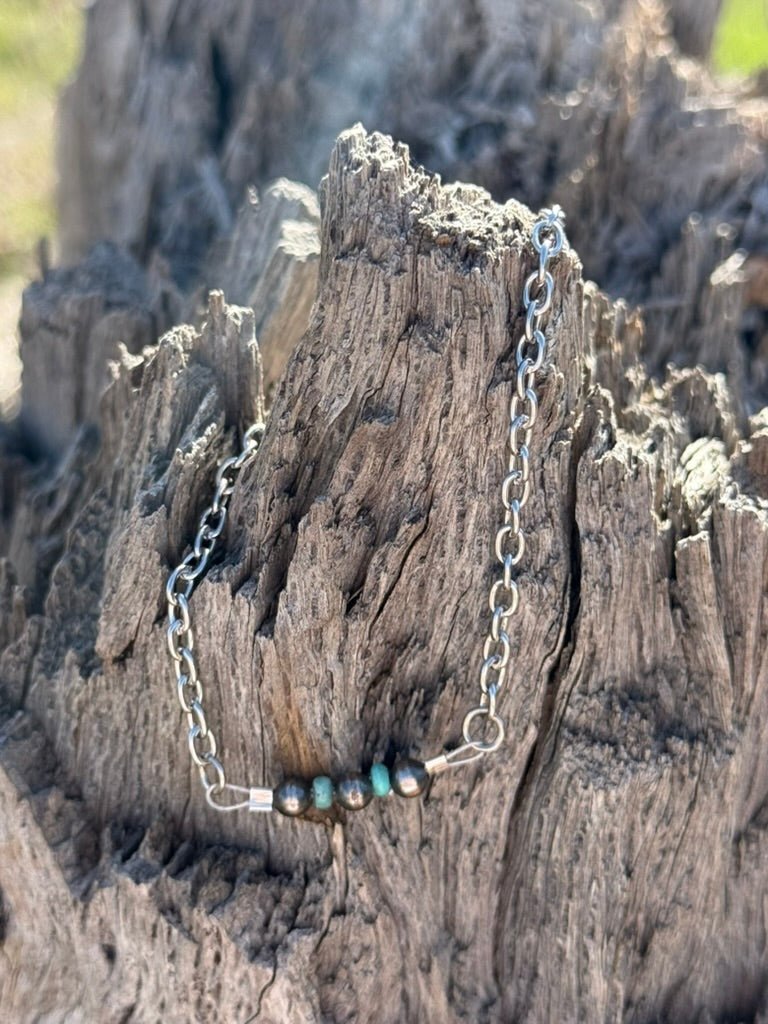 Sterling Silver Beads with Turquoise Rondelle Bracelet Wild Junkie