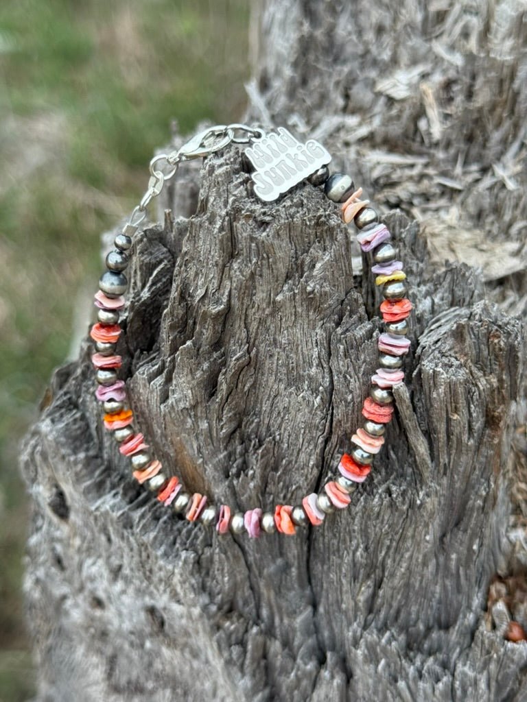 Sterling Silver Desert Sunset Shell Heishi Bead Bracelet Wild Junkie