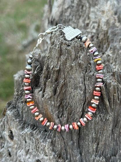 Sterling Silver Desert Sunset Shell Heishi Bead Bracelet Wild Junkie