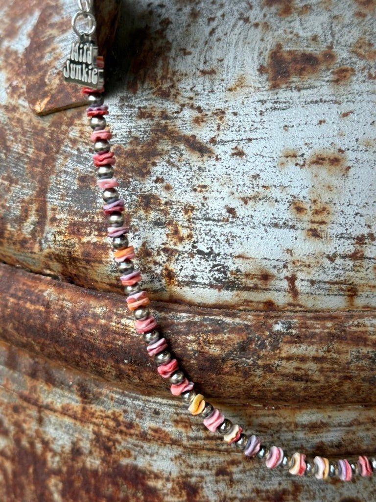 Sterling Silver Desert Sunset Shell Heishi Bead Necklace Wild Junkie