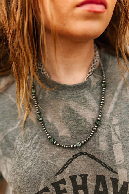 Sterling Silver Turquoise Flat Bead Necklace Wild Junkie