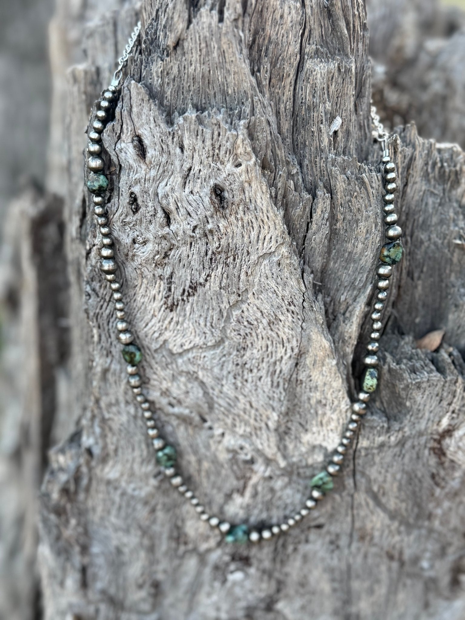 Sterling Silver Turquoise Flat Bead Necklace Wild Junkie