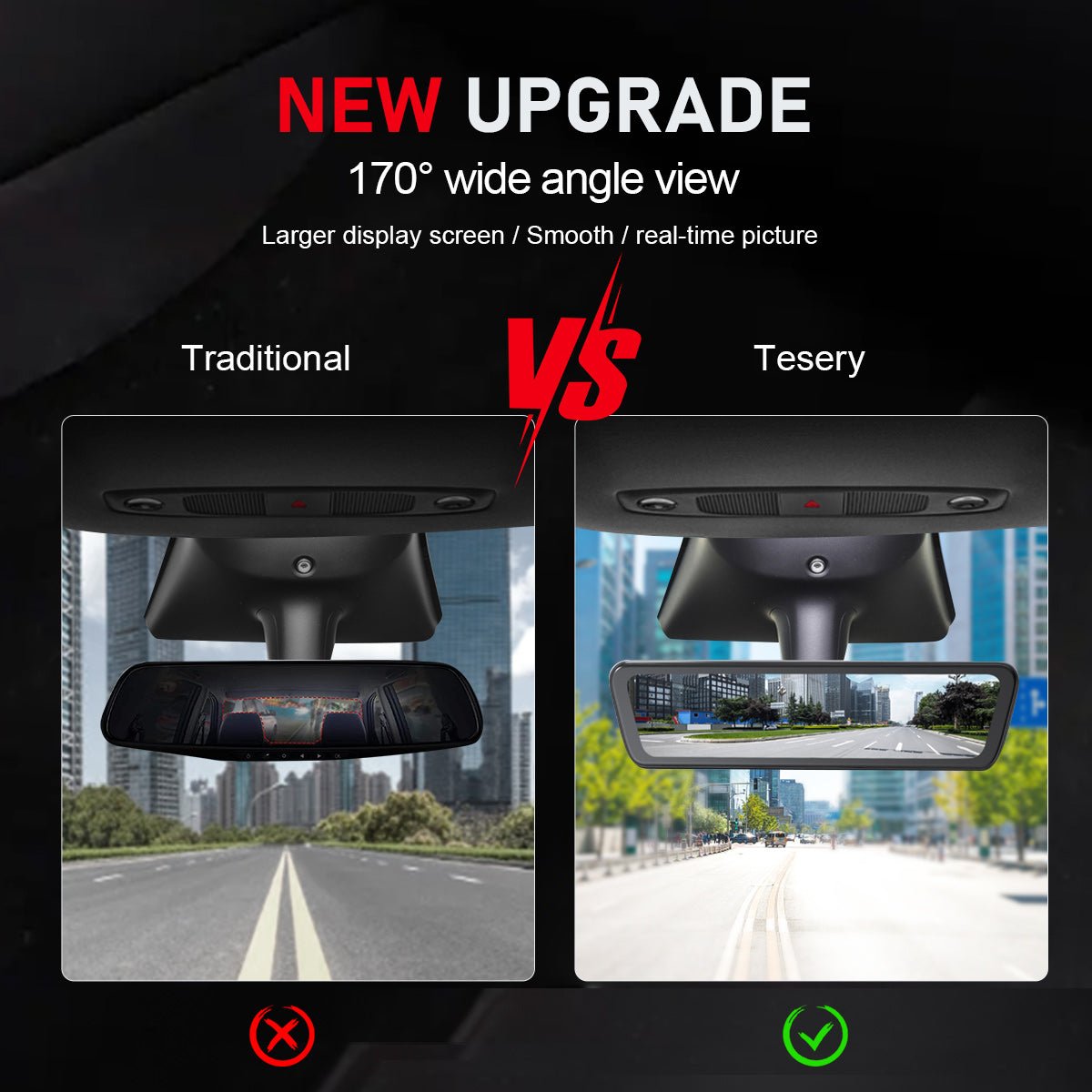 8.9″ Streaming Rear View Mirror Camera for Model 3/Y | TESERY Tesery Official Store