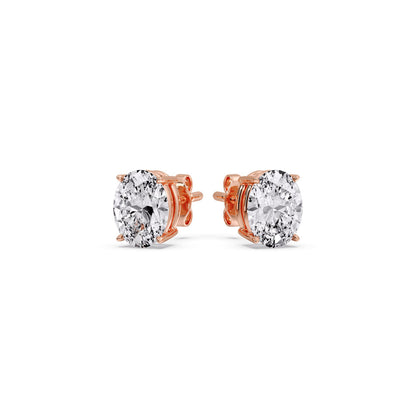 Stud Earring Basket Oval Shaped Fascinating Diamonds