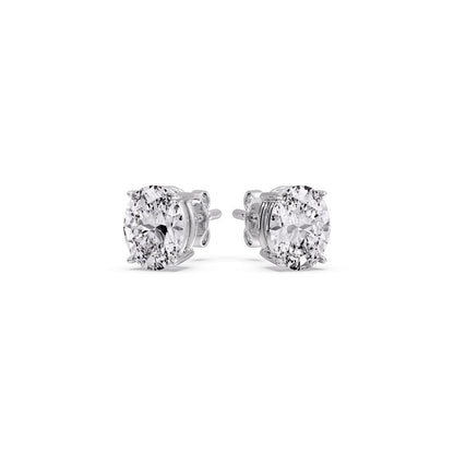 Stud Earring Basket Oval Shaped Fascinating Diamonds