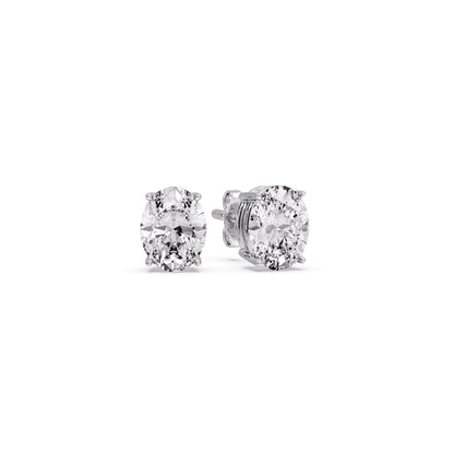 Stud Earring Basket Oval Shaped Fascinating Diamonds