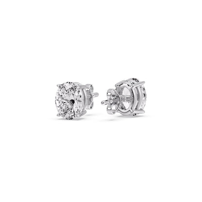 Stud Earring Basket Oval Shaped Fascinating Diamonds