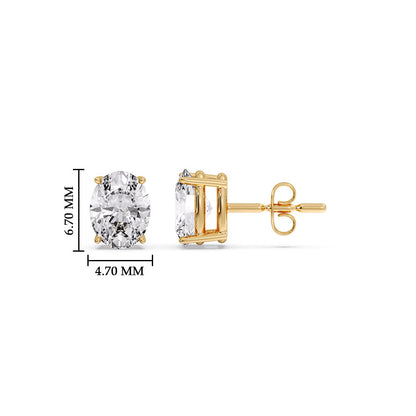 Stud Earring Basket Oval Shaped Fascinating Diamonds