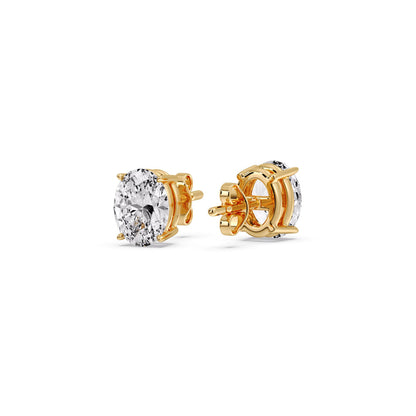 Stud Earring Basket Oval Shaped Fascinating Diamonds