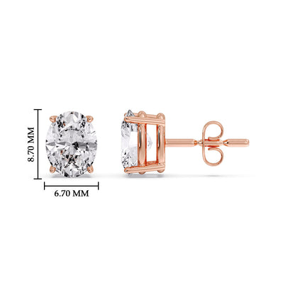 Stud Earring Basket Oval Shaped Fascinating Diamonds