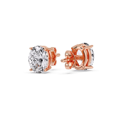 Stud Earring Basket Oval Shaped Fascinating Diamonds