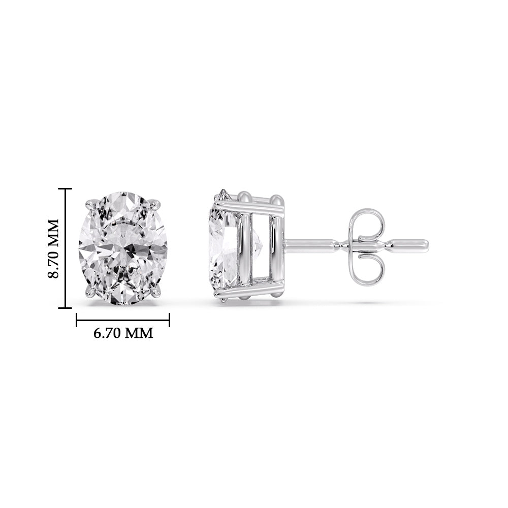 Stud Earring Basket Oval Shaped Fascinating Diamonds