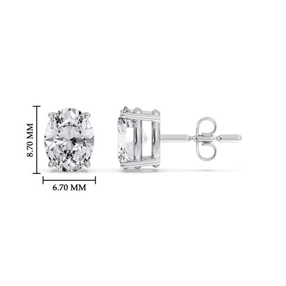 Stud Earring Basket Oval Shaped Fascinating Diamonds