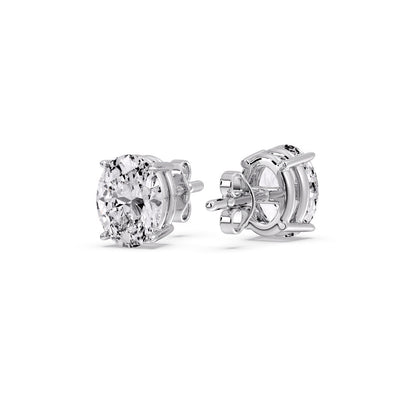 Stud Earring Basket Oval Shaped Fascinating Diamonds