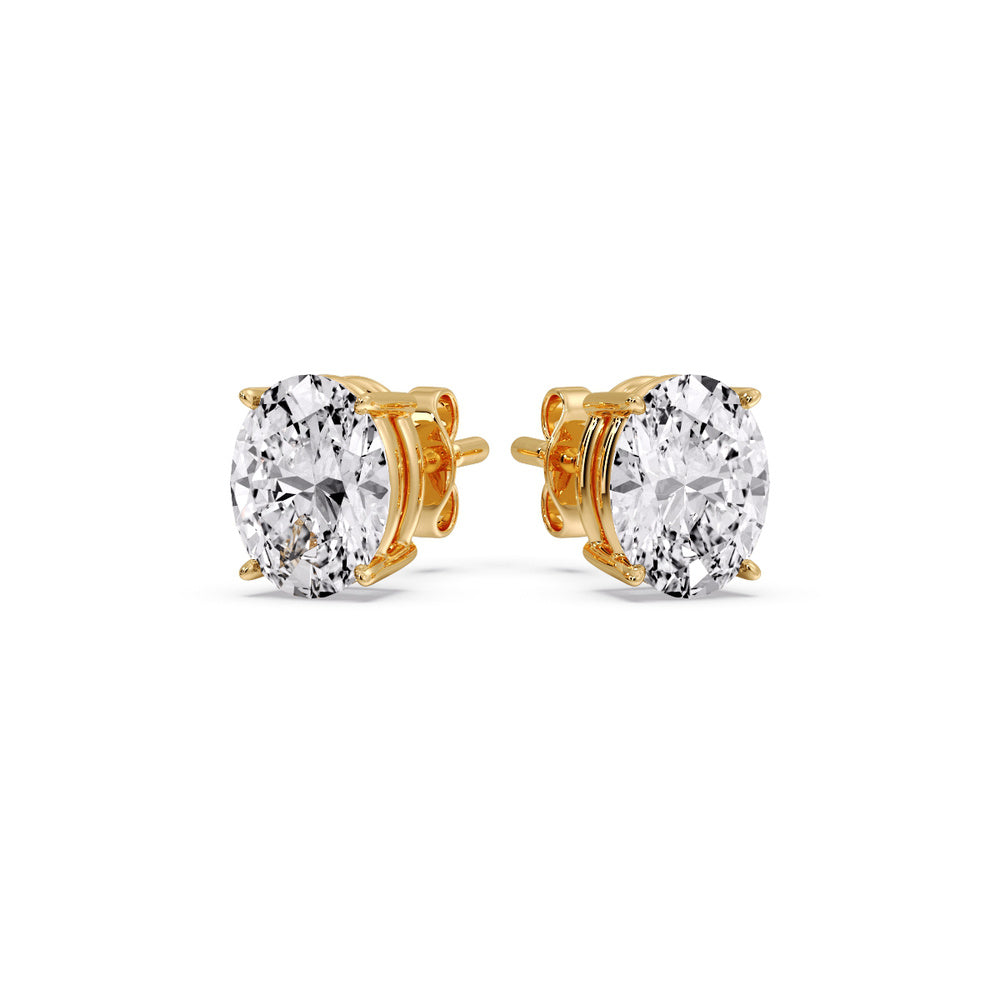 Stud Earring Basket Oval Shaped Fascinating Diamonds