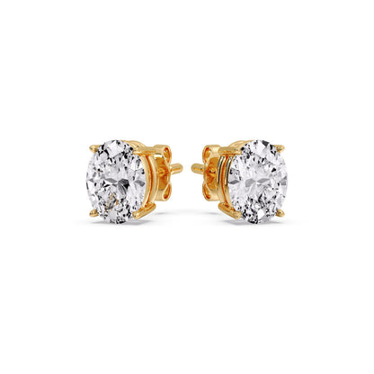 Stud Earring Basket Oval Shaped Fascinating Diamonds