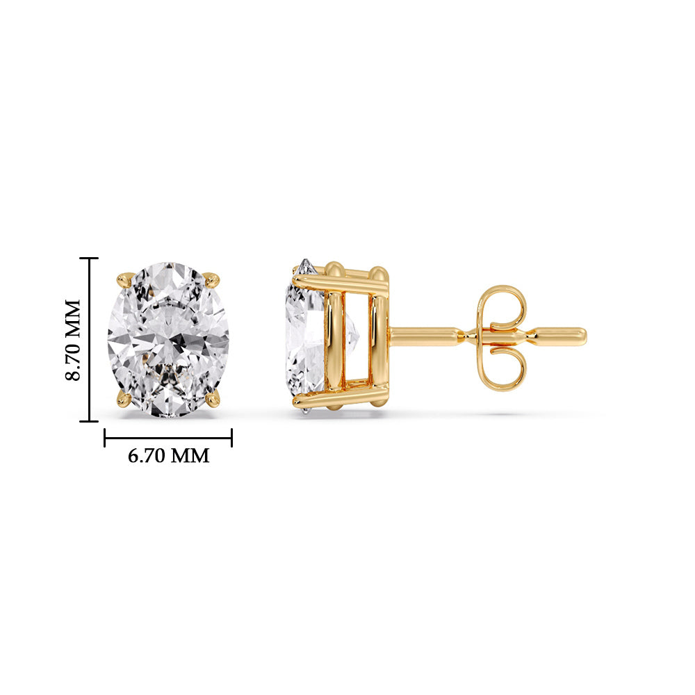 Stud Earring Basket Oval Shaped Fascinating Diamonds