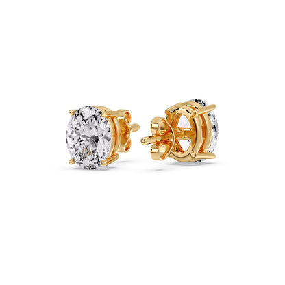 Stud Earring Basket Oval Shaped Fascinating Diamonds