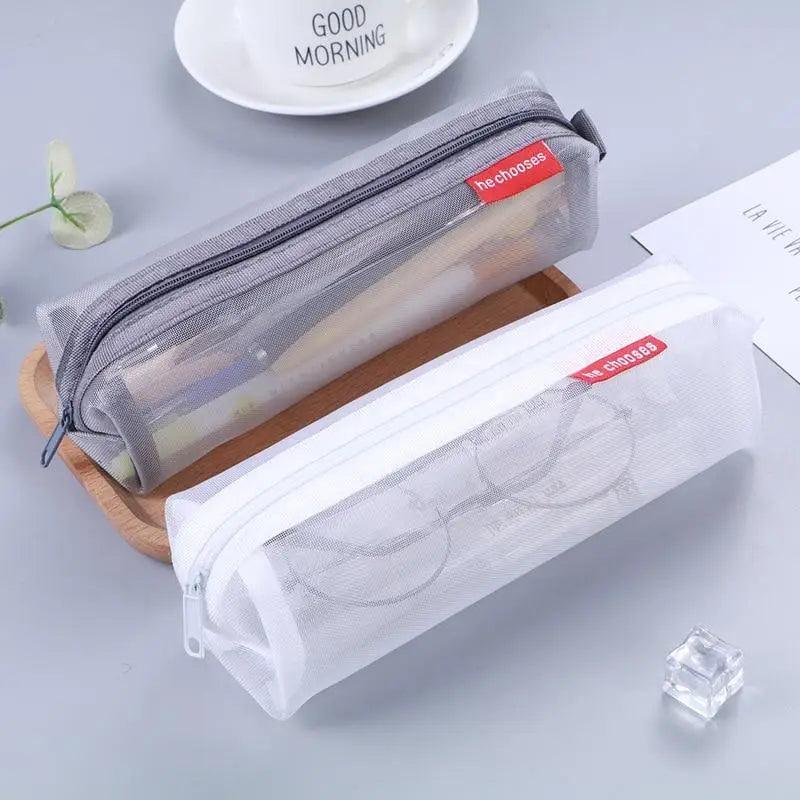 Stylish Transparent Office Pencil Case Simple Design Pen Bags Cute Storage Lightweight Pencil Bags For Student Stevvex