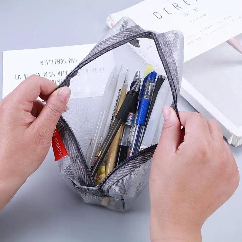 Stylish Transparent Office Pencil Case Simple Design Pen Bags Cute Storage Lightweight Pencil Bags For Student Stevvex