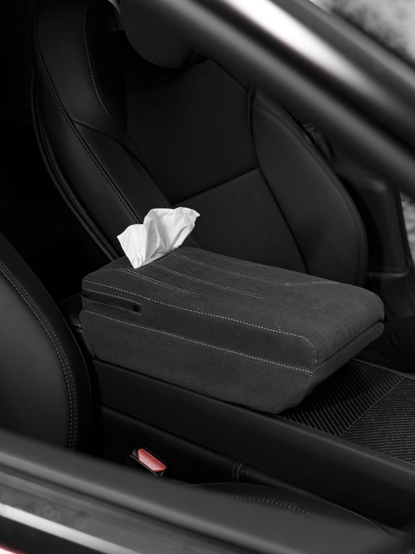 Suede Armrest Cover with Raised Pad & Tissue Box for Model Y Juniper & Model 3 Highland Tesery Official Store