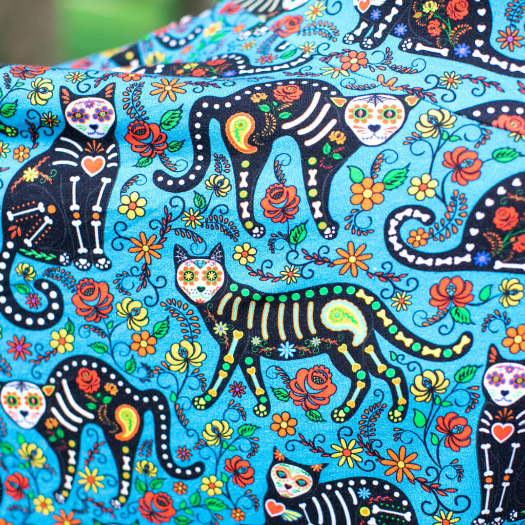 Adult "Los Gatos Fantasmas" Calavera Cats Super Twirler Dress with Pockets Princess Awesome & Boy Wonder