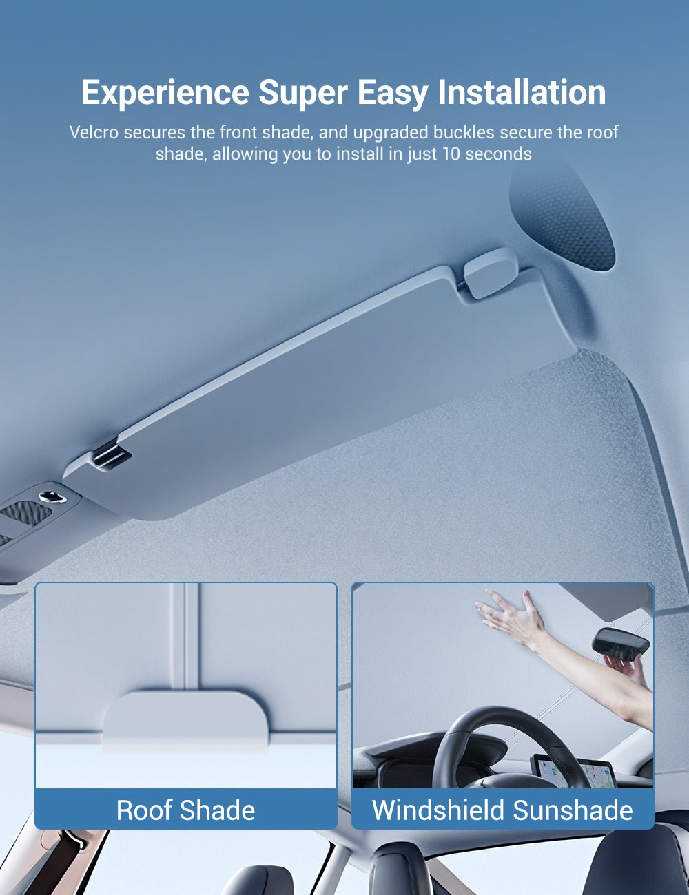 Summer Comfort Pack: Roof & Windshield Shades for Model Y Juniper Tesery Official Store