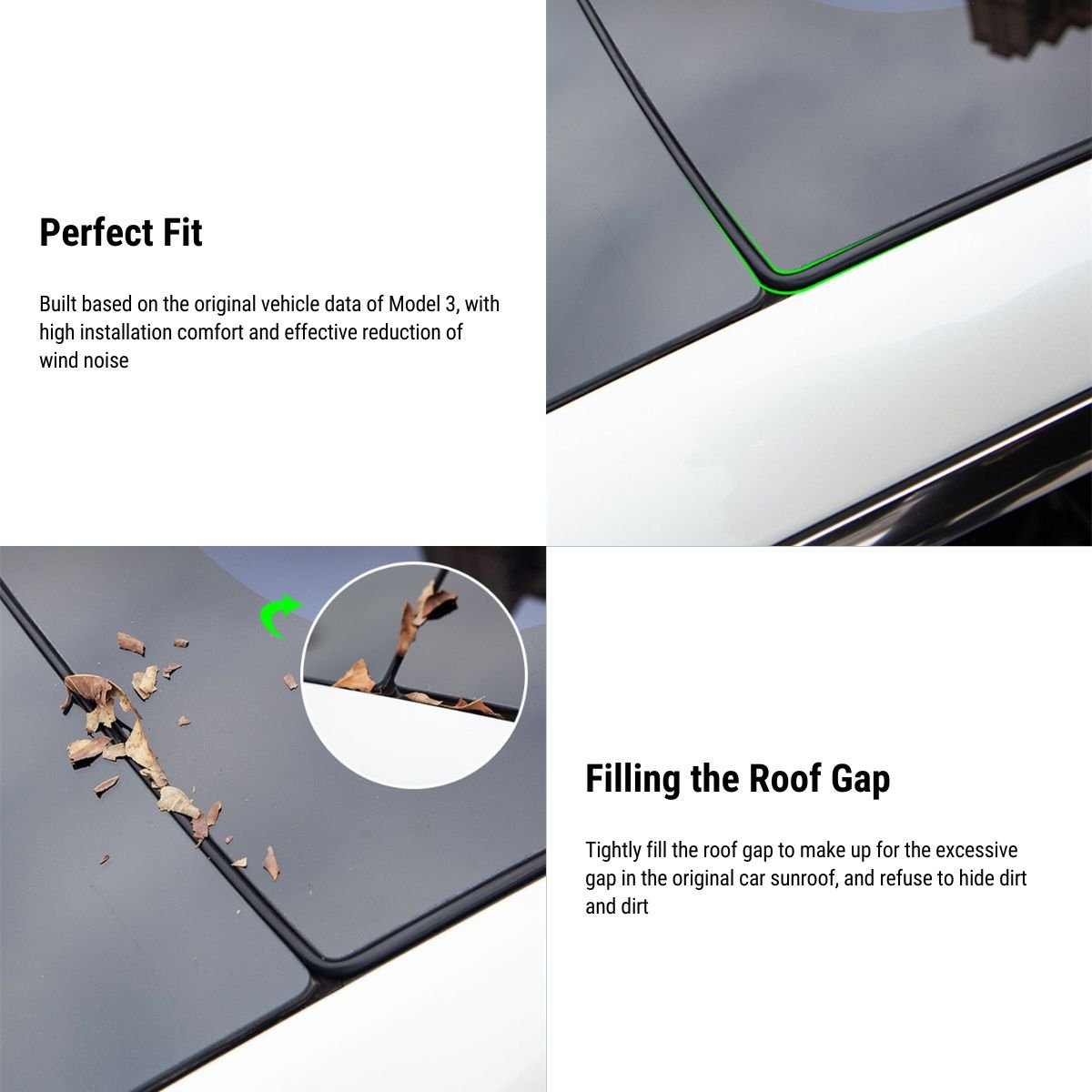 Sunroof Rubber Seal Wind Noise Reduction Kit for Model 3 | Easy Snap-In Tesery Official Store